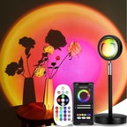 Sunset Lamp Projection, Sunset Night Light Rainbow Projector 180° 16 Color Changing 4 Modes, Vlog, Photography, Decorative, Party Decor, Gift for Women(16 Color) (red) (red)