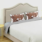 Farm Animal Cow Brown Cowhide Print Satin Pillowcase for Hair and Skin, Cow Skin Pattern Silk Pillow Case with Envelope Closure, Queen Size 20x30 inches, 1 PC
