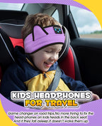 Kids Headphones Headband Wireless, Kids Bluetooth Headband, Baby Headphones with Thin Speakers & Wired Playback 3.5 MM Jack, Perfect Toddlers & Children's Earphones for Home, School & Travel