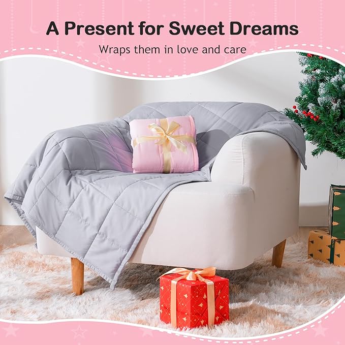 Kivik Weighted Blanket 3 lbs, Small Weighted Blanket 3 Pounds, Mini Heavy Blanket Throw, Breathable Cooling & Warm Blankets, Machine Washable, 36x48 Inches Pink