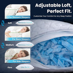 QUTOOL Double Sided Cooling Pillow for Hot Sleepers, Shredded Memory Foam Pillows Queen Size Set of 2, White