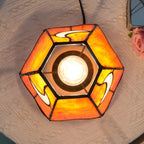 Mushroom Lamp Tiffany Lamp Stained Glass Table Lamp Moon Cute Small Bedside Lamps for Living Room Home Decor,Unique Aesthetic Home Living Room Decor Girls Women Birthday Day Gift,Orange