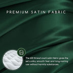 MR&HM Satin Bed Sheets, King Size Sheets Set, 6 Pcs Silky Bedding Set with 15 Inches Deep Pocket for Mattress (King, Dark Green)