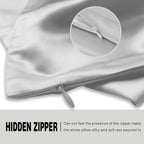 Silk Body Pillowcase Mulberry Silk Pillowcase Body Pillow Cases with Zipper Soft Breathable Smooth Cooling 20x54 inches Body Pillow Pillowcase for Sleep (Silver Grey,20"X 54",1Pcs)