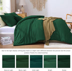 WRENSONGE Queen Comforter Set - 3 Pieces Prewashed Emerald Green Comforter Soft Lightweight for All Seasons,Down Alternative Comforters Queen Size with 2 Pillow Shams