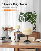 Mushroom Table Lamp for Bedroom, Cordless Mid Century Modern Lamp, Cute Egg Tart Small Night Light, 5000mAh Rechargeable Table Light for Living Room Nightstand Home Mushroom Decor Aesthetic (Cream)