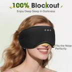 Sleep Headphones with Bluetooth 5.4 Sleep Mask, Bamboo Cotton Music Wireless Bluetooth Eye Mask for Sleeping, Earphones HD Speaker Microphone for Travel, Gifts for Men Women, Green