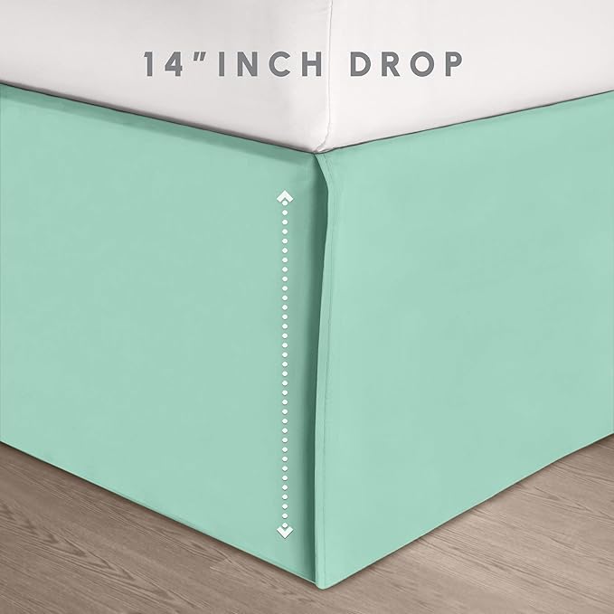 Elegant Comfort 8-Piece Pinch Pleated Comforter Set - All Season Complete Bed in a Bag, Includes 4pc Smart Sheet Set, Bed Skirt, Comforter, Matching Pillowcases and Shams, King/Cal King, Mint Green