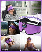 Sleep Mask with Bluetooth 5.4 Headphones, Wireless Music Sleep Eye Mask for Side Sleepers, 3D Contoured Comfort & Built-in HD Stereo Earphones, Blackout for Travel (Deep Lavender)