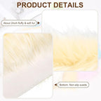 PATIKIL 12" Locker Rug, Small Area Rug Mini Faux Fur Rugs Small Locker Carpet Soft Fluffy Tiny Photography Props Square for Nail Photo Tabletop Background Picture Decoration, Yellow