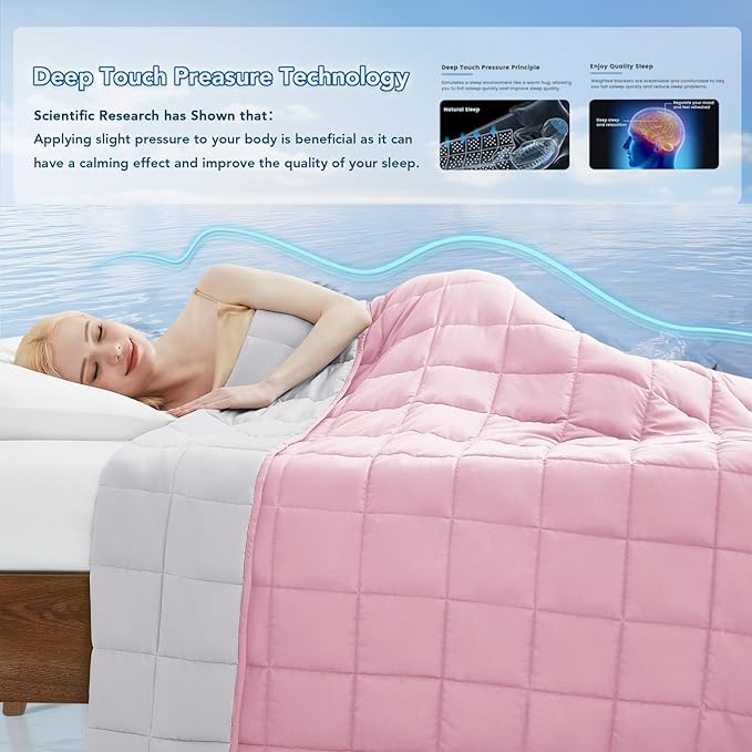 Topcee Weighted Blanket for Adults (20 lbs, 60" x 80") Queen Size Soft Cooling Heavy Blanket Sleeping, Apply to 190-210 lbs Body, Thick Breathable Blanket with Glass Bead, Easy Care