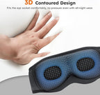 LC-dolida White Noise Sleep Mask, 3D Sleep Headphones with 16 Soothing Sounds, Bluetooth 5.4 Sleep Eye Mask with Timer, Total Blackout Sleeping Headphones for Side Sleeper (Black) (Blue)