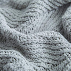 vctops Fur Pom Pom Knit Throw Blanket Super Soft Warm Cozy Cable Knitted Blanket for Sofa and Couch 51 x 63 Inch Light Grey