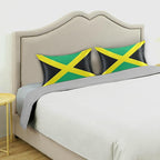 Satin Pillowcase for Hair and Skin, Jamaica Flag Silk Pillowcase Soft and Cozy Body Pillow Covers, Queen Size Satin Pillow Cases with Envelope Closure(20x30 Inch), 1PC