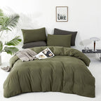 CLOTHKNOW Olive Green Comforter Set King Size Green Bedding Comforter Sets Soft All Season Hunter Green Comforter with 2 x Pillow Cases