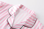 Umeyda Women & Girls Pajamas Set, Soft Satin Lightweight Silk Button-Down Top with Shorts 2 Piece PJS for Mom Boys Kids Gifts