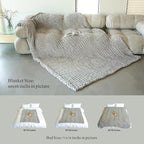 Maetoow Tighter Version Chenille Chunky Knit Blanket Throw （60×80 Inch）, Handmade Warm & Cozy Blanket Couch, Bed, Home Decor, Soft Fleece Banket, Boho Thick Blankets and Giant Yarn Throws，Brown