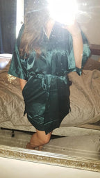 Giova Women's Satin Robe Bride & Bridesmaid Wedding Party Bathrobe Short Kimono Gown