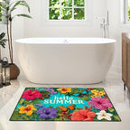 Hello Summer Area Rug 2x3 ft Entry Rug Washable Boho Rugs Non Slip Low Pile Floral Door Mat Small Carpet for Bedroom, Bedside, Kids Room, Office, Dining Room