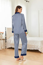 Ekouaer Silk Pajamas for Women Long Sleeve Satin Pajama Set Silky Pj Sets 2 Piece Button Down Loungewear Sleepwear