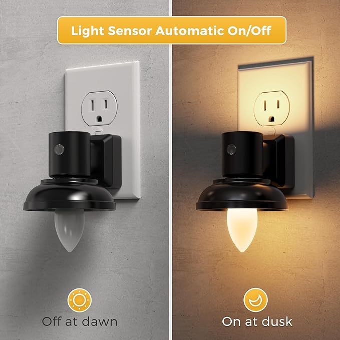 L LOHAS LED Night Light, Night Lights Plug into Wall, 3000K Warm White, Farmhouse Barn Plug in Light with Dusk to Dawn Sensor, for Bedroom, Bathroom, Kitchen, Hallway