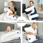 ACCURATEX Hybrid Pillow for Sleeping, Adjustable Shredded Memory Foam Pillow Core with Fluffy Down Alternative Fill Removable Cotton Cover,for Side,Back,Stomach Sleepers,Queen Size