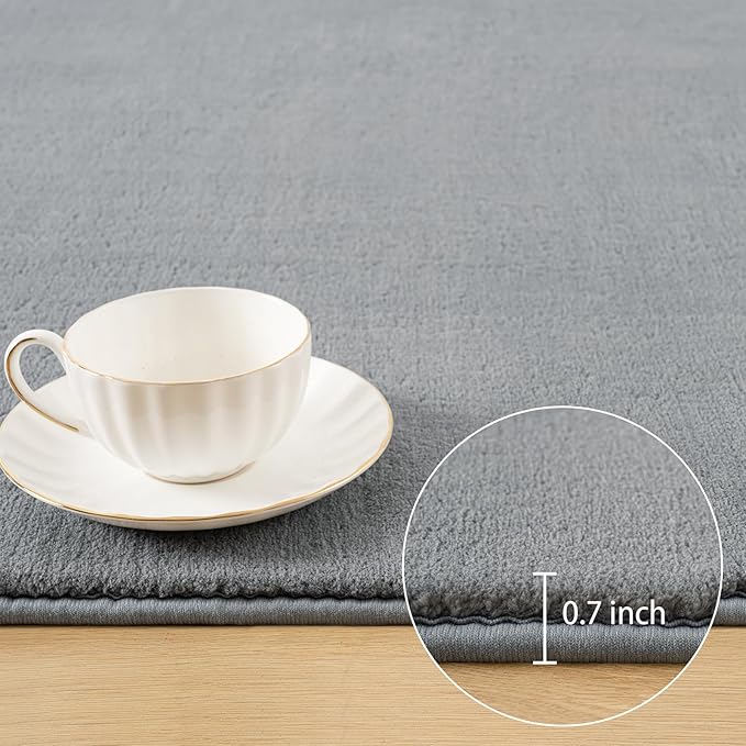 Softlife Washable Runner Rug for Bedroom Living Room Rug, 2x6 Grey Soft Fluffy Hallway Runner Rug, Non-Slip Indoor Carpet for Kitchen Laundary Room Decor Entryway Bathroom