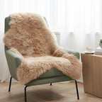 OGLAND Genuine Fluffy Sheepskin Rug, Shaggy Wool Fur Lambskin Throw Pad for Bedroom Living Room Carpet Sofa Cover Chair Side of The Bed Couch Bench Dog Pray Cushion Mat