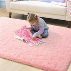 ISEAU Fluffy Rug Carpets Soft Shaggy Area Rugs, Indoor Floor Mats for Kids Room Fuzzy Carpet, Dorm, College, Apartment Mat Bedside Rug for Boys Girls Bedroom Living Room Home Decor, 3ft x 5ft, Pink