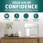 PureGuardian 1 Gallon, Cool Mist Ultrasonic Humidifier, 48-Hour Run Time, Coves 410 Sq. Ft., Humidistat, Timer, Filter Free for Bedrooms, Offices, Home, White, H1050W