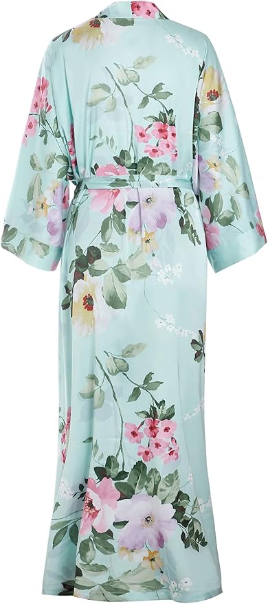 Aensso Long Soft Lightweight Silky Kimonos Robes for Women, Luxury Japanese Floral Womens Kimono Robe
