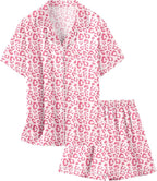 Girls & Womens Satin Pajamas Set, Silk Button-Down Sleepwear 2 Piece Nightwear, 3 Years - Women XXL