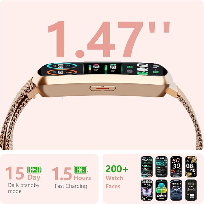 Health Fitness Tracker, Smart Watch with 24/7 Heart Rate, Activity Tracker with Blood Pressure and Blood Oxy-gen Monitor, 120 Sport Mode Waterproof Sleep Tracker for Women Men