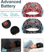 2-Pack Sleeping Headphones, Ultra-Thin HD Stereo Speaker, Bluetooth Headband for Sports, Workouts, Insomnia, Yoga, Air Travel, Meditation - Pattern Black&Pattern Red