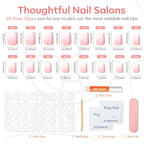 Modelones Pink Ombre Press on Nails, Spring Short Square Fake Nails, Reusable Nail Kit with Nail Glue Adhesive Tabs Mini Nail File, Nails Press Ons 32Pcs 16 Sizes, Women Girl Gift