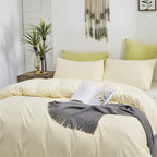 Cottonight Ivory Comforter Set Queen Beige White Bedding Comforter Set Full Off White Solid Blanket Quilts Cotton Modern Soft Breathable Modern Simple Ivory Bedding Set for Women Men Queen Bed