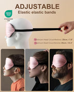 Silk Sleep Mask for Women - Soft Breathable Organic Natural Mulberry Silk Fabric Blackout Eye Mask for Sleeping with Adjustable Straps No Pressure Eye Mask for Travel Essentials Gifts (Pink)
