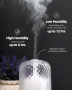 Onaboviva Essential Oil Diffuser - 2.4MHz Ultrasonic Glass Diffuser for Home, 120ml, Pulse&Continuous Mist, Bright/Dim/Breathing Lighting, Waterless Auto-Off, Aromatherapy Diffuser with USB Cable
