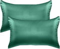 Elegant Comfort 2-Pack King Size Silky Smooth Viscose Satin Pillowcase Set with Hidden Zipper Closure, Hunter Green