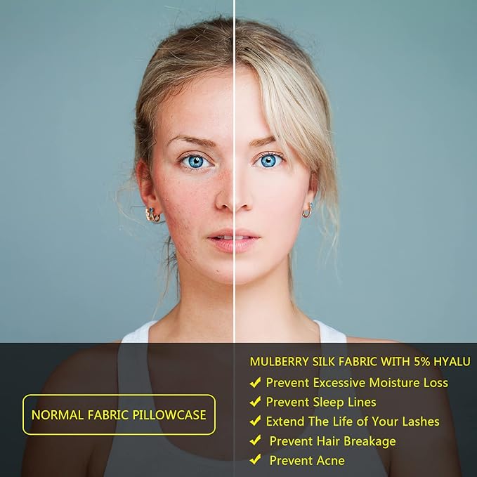 Silk Pillowcase 2 Pack, Natural Mulberry Silk Pillow Case, Anti Acne Silk Pillowcase for Hair and Skin, King Size Silk Satin Pillowcase Set of 2 with Hidden Zipper, Gifts for Women Men, Lavender