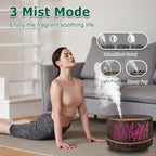 Diffusers for Essential Oils Large Room,600ml Essential Oil Diffusers for Home,Waterless Auto Off 7 Colors Changed 3 Mist Modes,Cool Mist Humidifiers for House Bedroom Decor,Gifts,Dark Wood