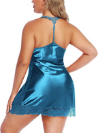 Avidlove Women Lingerie Plus Size Satin Lace Chemise Nightgown Sexy Full Slips Sleepwear L-4XL