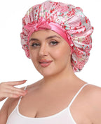 Double Layer Satin Bonnet with Detachable Eye Mask Night Cap for Curly Braids Hair Reduces Frizz Locks in Moisture
