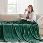 Nestl Blanket for Bed - Cozy Warm Fuzzy Blankets for Women (05 - Hunter Green, Queen (90" x 90"))