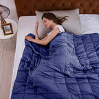 L'AGRATY Weighted Blanket - 60"x80" 20lbs Cooling Breathable Heavy Blanket Microfiber Material with Glass Beads for Adult All-Season Summer Fall Winter Soft Thick Comfort