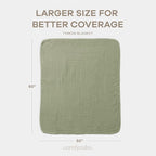 Comfy Cubs Muslin Throw Blanket - 50” x 60” Quilted Design - Lightweight, Breathable 6-Layer Gauze Fabric - Soft Cotton Blanket for Home or Travel - Packaged in Elegant Gift Box - Sage