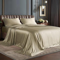 BEDELITE Satin Sheets Queen Size Bed Set, Luxury Soft Taupe Silky Sheets for Hair and Skin, Similar to Silk Bed Sheets Set 4 Pieces with 1 Deep Pocket Fitted Sheet, 1 Flat Sheet, and 2 Pillowcases