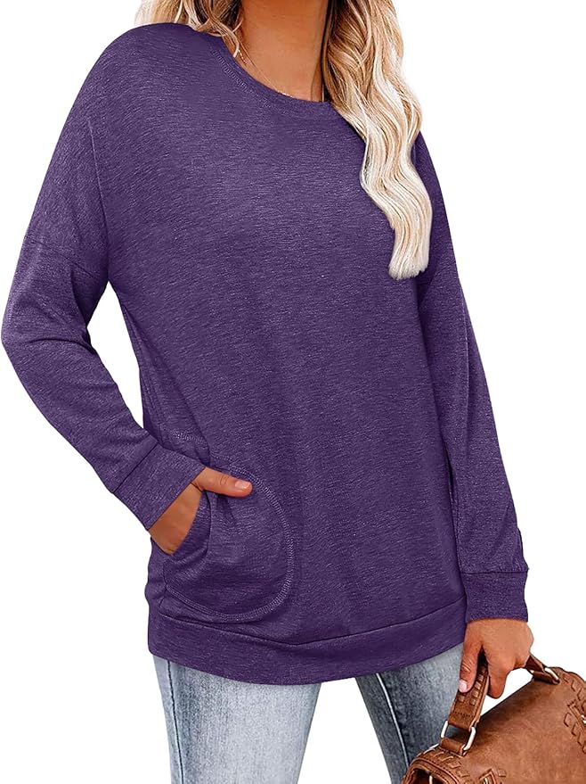 Magritta Women's Long Sleeve Leopard Color Block Tunic Comfy Crewneck T Shirt Tops Black XL