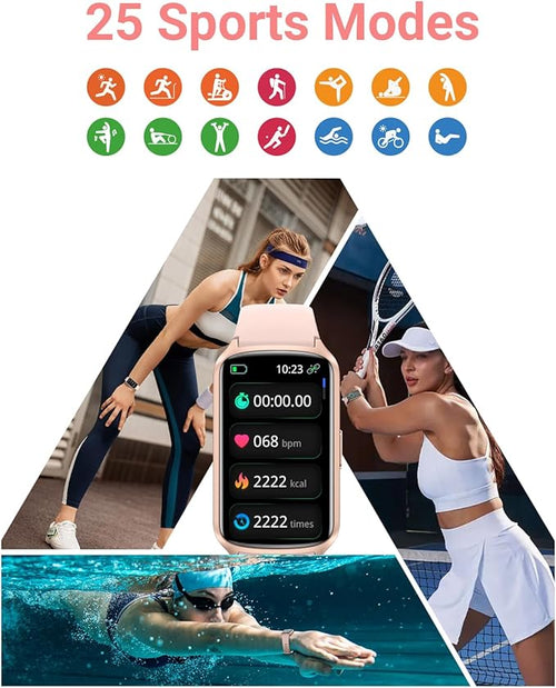 Amzhero Health Fitness Tracker with 24/7 Heart Rate, Blood Oxygen, Blood Pressure, Sleep Tracker, 5ATM Waterproof Activity Trackers with Step Tracker, Pedometer (S & L Bands Included)