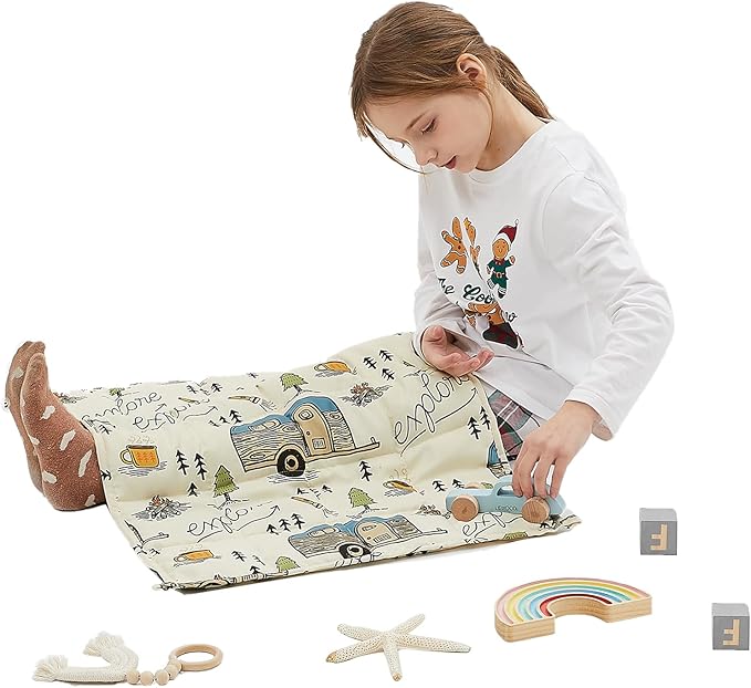 HOSUKKO Weighted Blanket - 2 lbs Ivory Forest Heavy Blanket - Small Size Breathable Blanket(19 * 21 inches, 2 lbs)